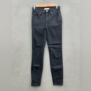 Madewell Women’s Size 25 9" High Rise Skinny Stretch Denim Black Jeans